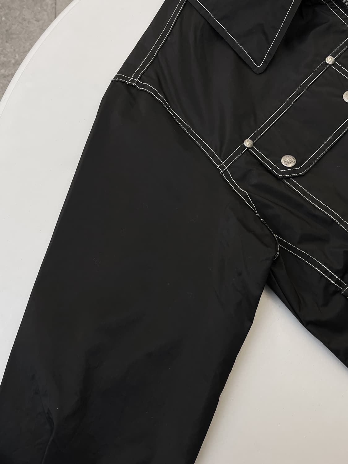 Auf Jeans 90s 투포켓 PU 집업 셔츠 자켓 상품이미지8