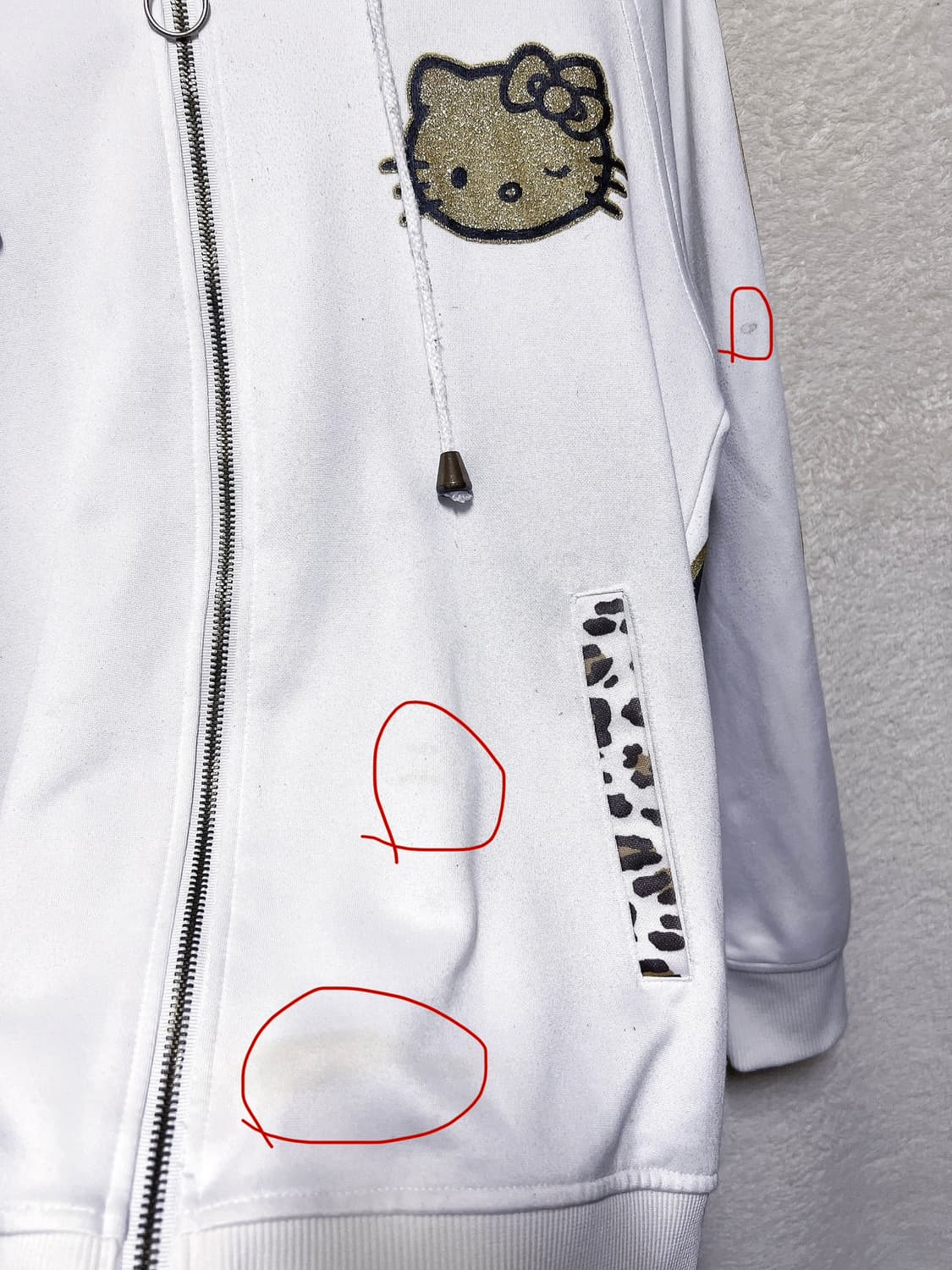 헬로키티 레오파드 호피 골드글리터 후드집업 오네갸루 펑크 헤이세이 시부야 상품이미지10