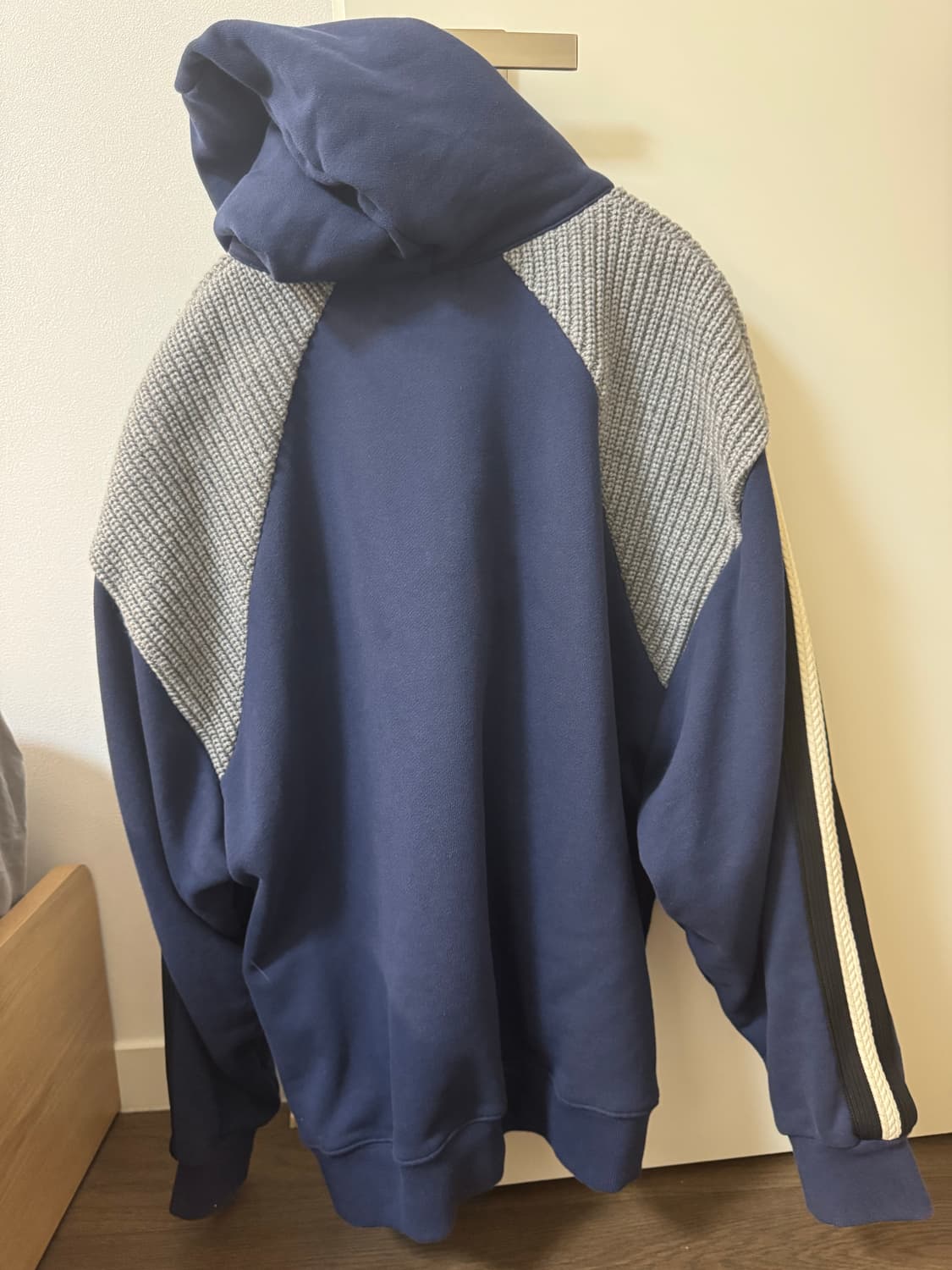 rssc 니트 믹스 후드집업 -네이비 상품이미지3