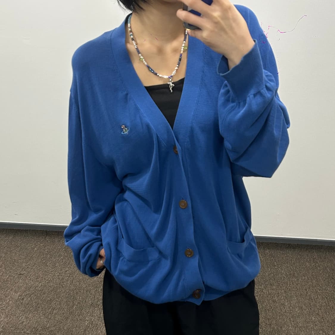 Vivienne westwood 비비안웨스트우드orb 딥블루 니트가디건 상품이미지1