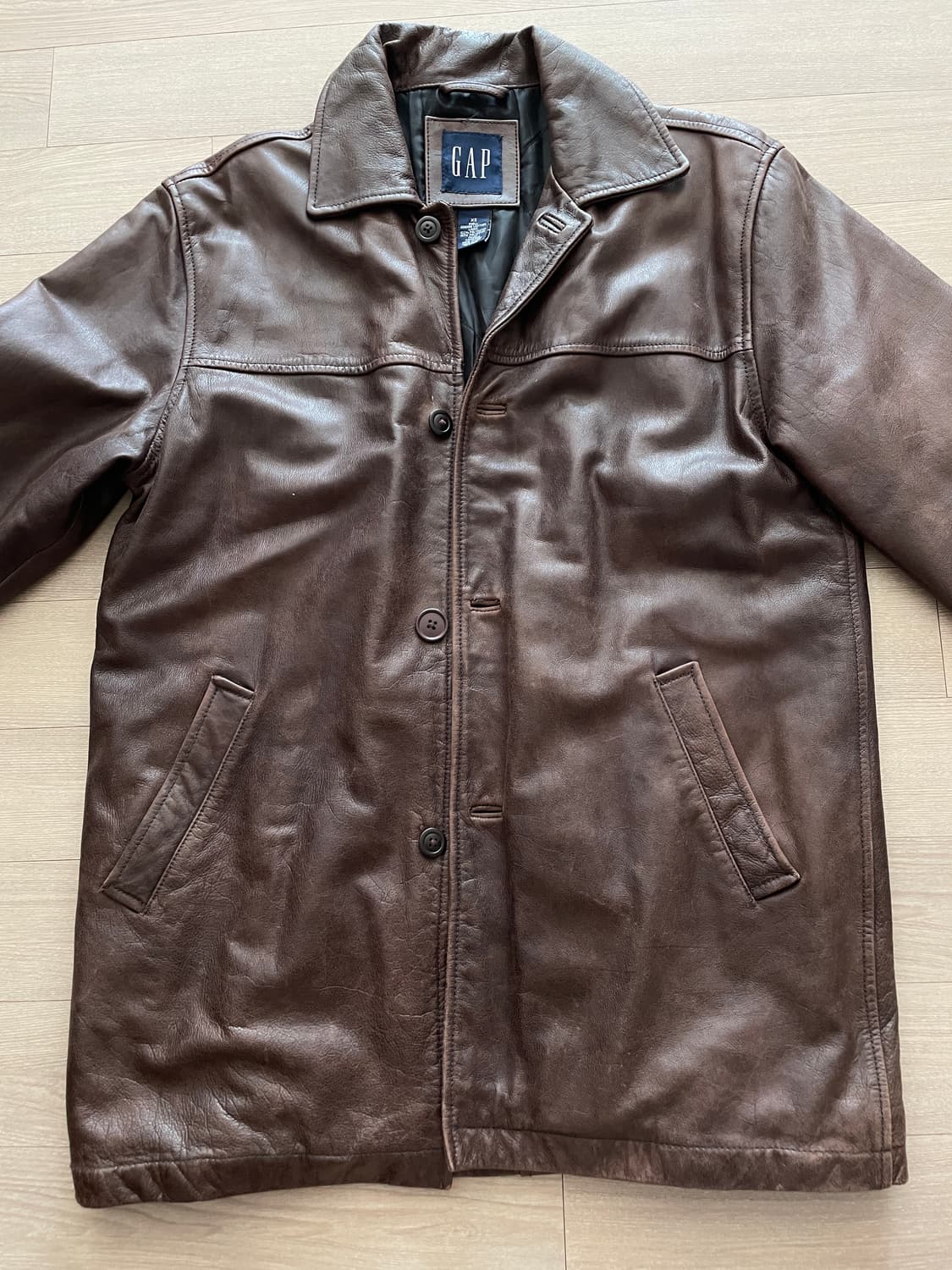 90s 올드갭 레더 카코트 브라운 gap carcoat 상품이미지4