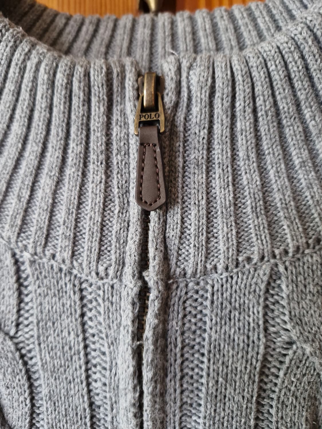 폴로 랄프로렌 케이블 반집업 니트 스웨터 그레이 L 상품이미지4