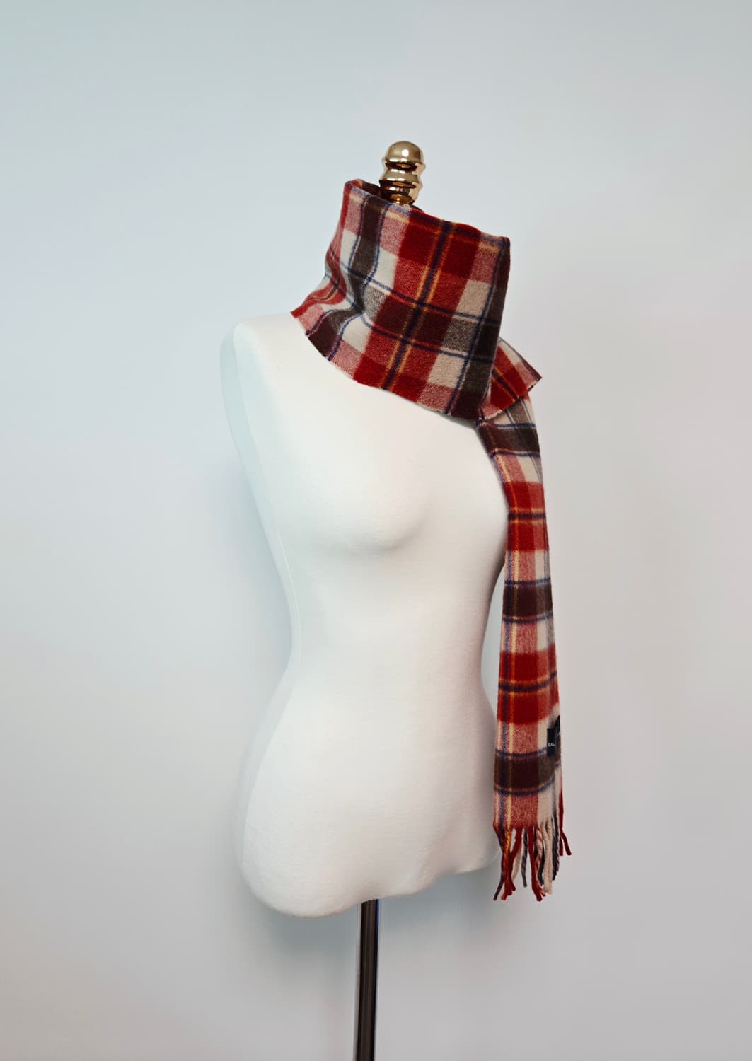 발렌시아가 울 브릭 브라운 체크 머플러 목도리  상품이미지3
