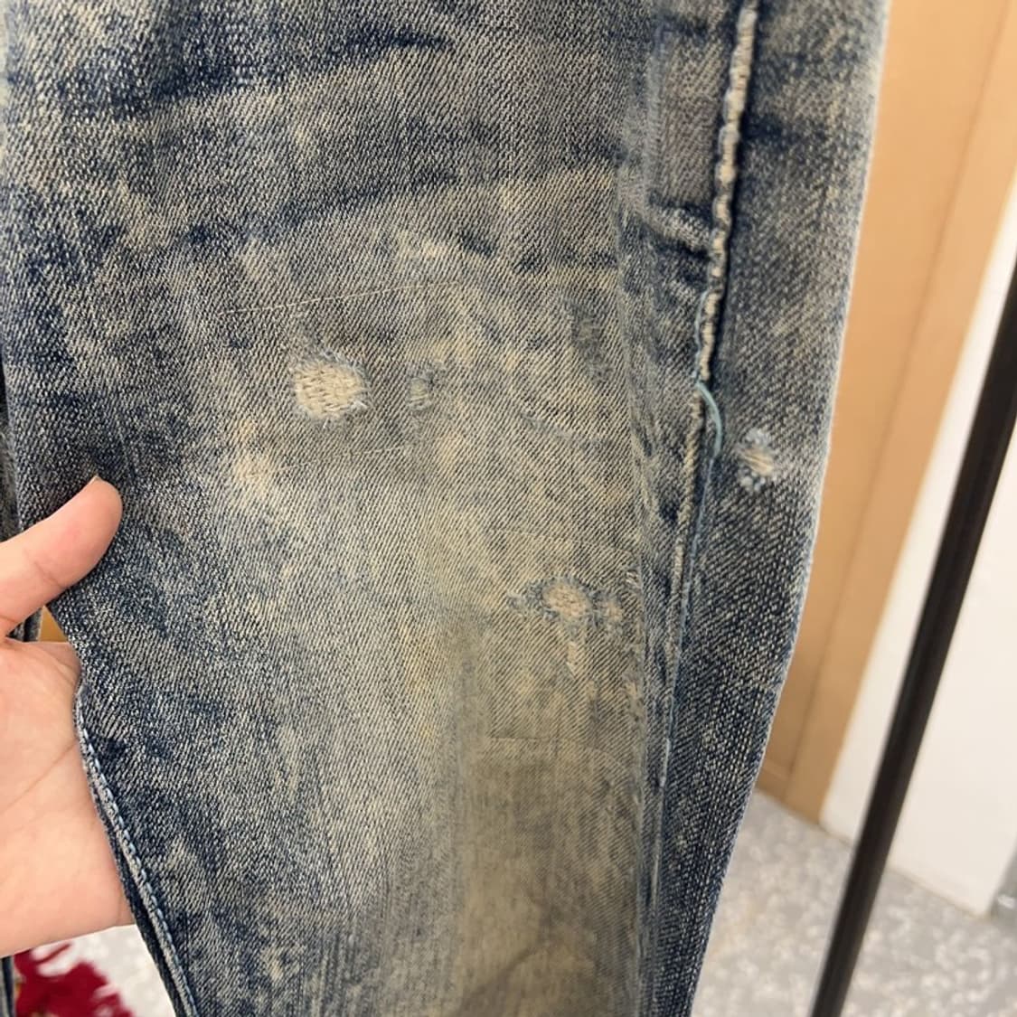 에비수 빈티지 포켓 프린팅 타이다이 데님팬츠 청바지 30인치 C05239 상품이미지6