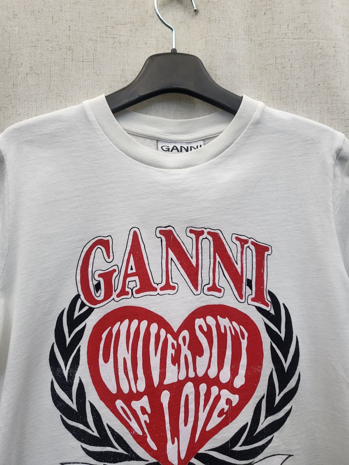 GANNI 화이트 하트 반팔티 상품이미지3