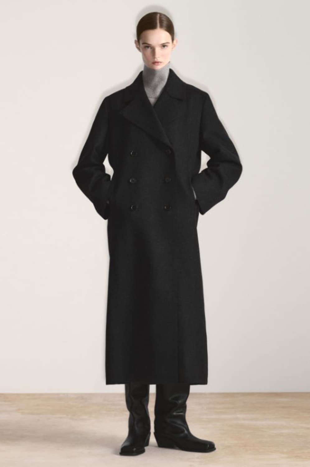 COS 코스 롱 라인 울 피코트 us2 사이즈 택달린 새상품 상품이미지1