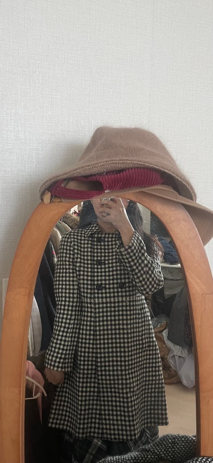 모리걸 빈티지 쿠앤크 체크 롱 코트 🖤🤍 상품이미지4