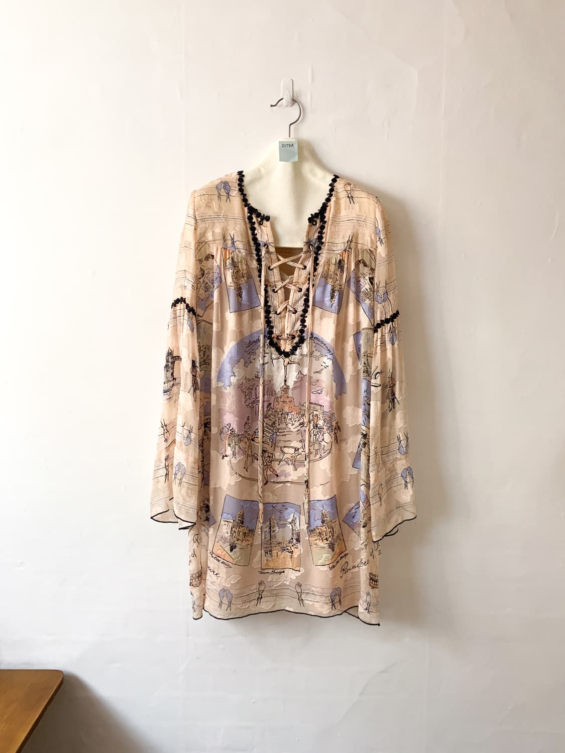 안나수이 보헤미안 포스트카드 실크 원피스 상품이미지1