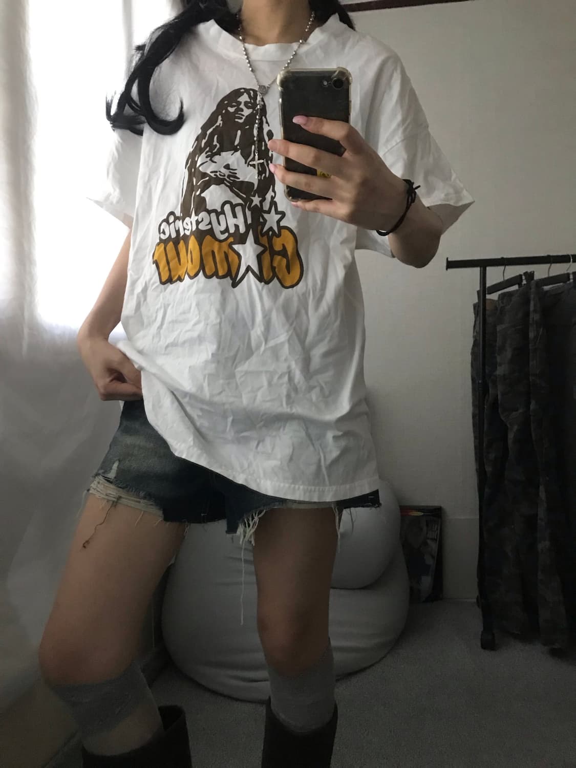 히스테릭글래머 화이트 반팔티셔츠 상품이미지3