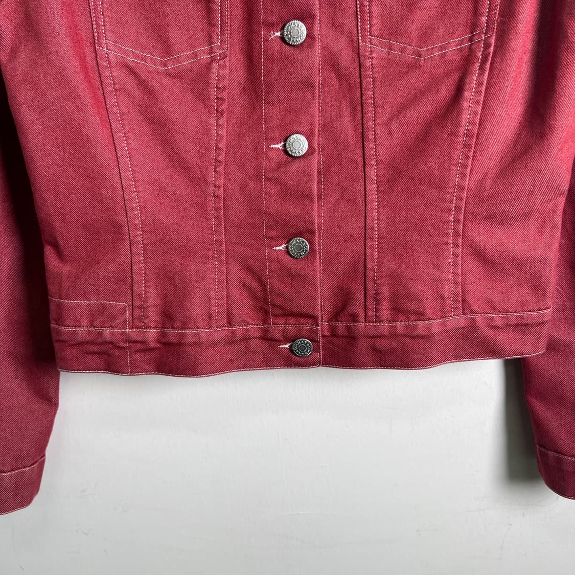 막스앤코 레드 데님 코튼 트러커 자켓 38 상품이미지5