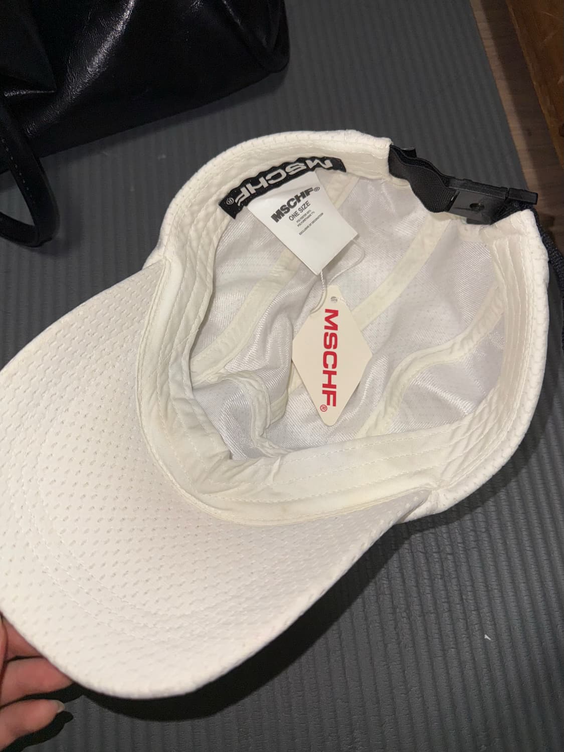 미스치프 롬버스 러닝 볼캡 모자 화이트 새상품 상품이미지2