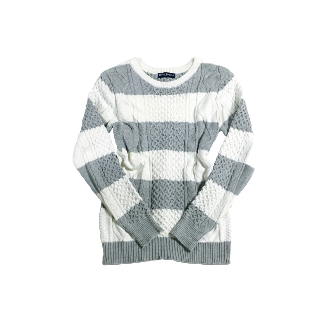 그레이 스트라이프 니트 너드캐주얼 무채색 상품이미지1