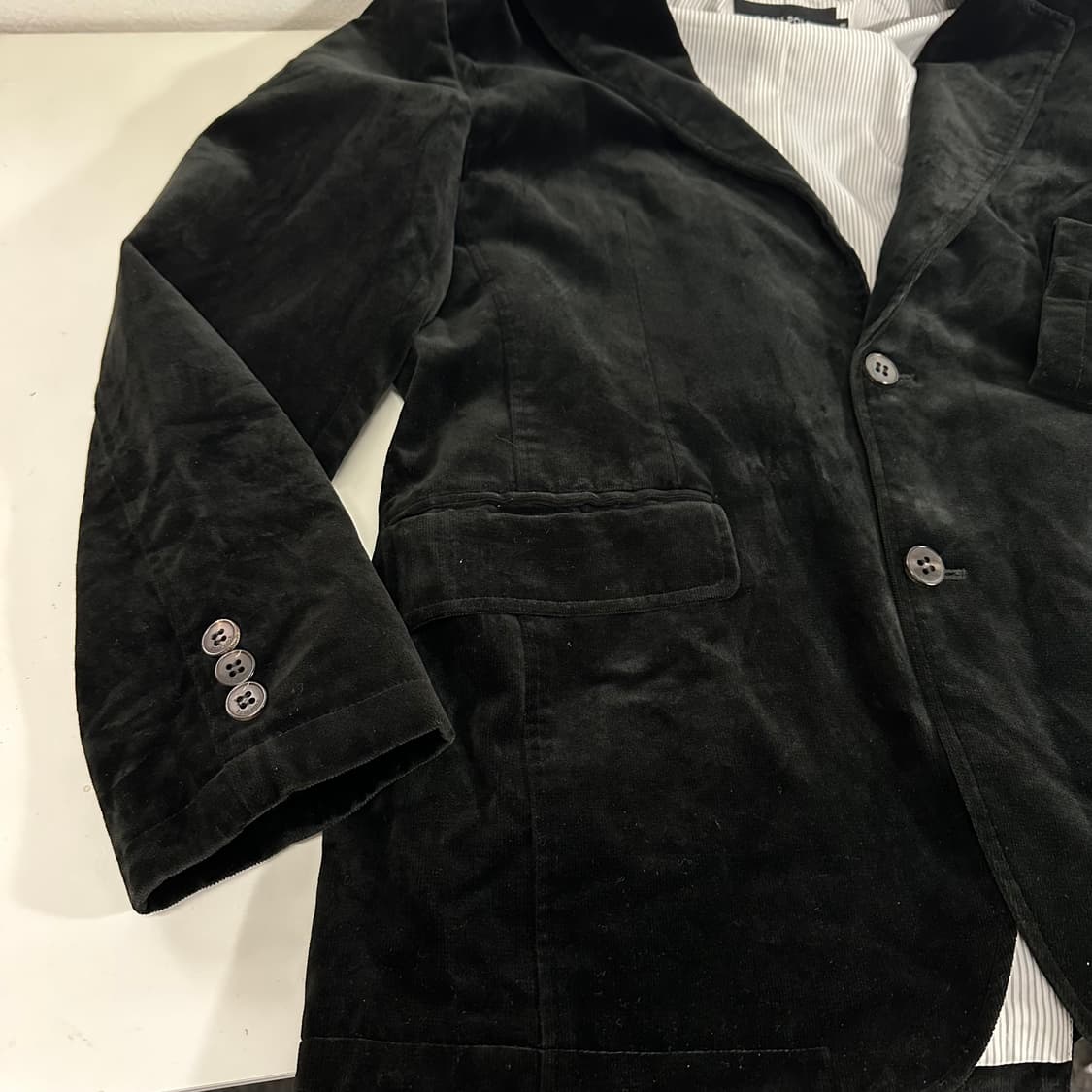95 빈폴 블랙 유광 벨벳 블레이저 상품이미지3
