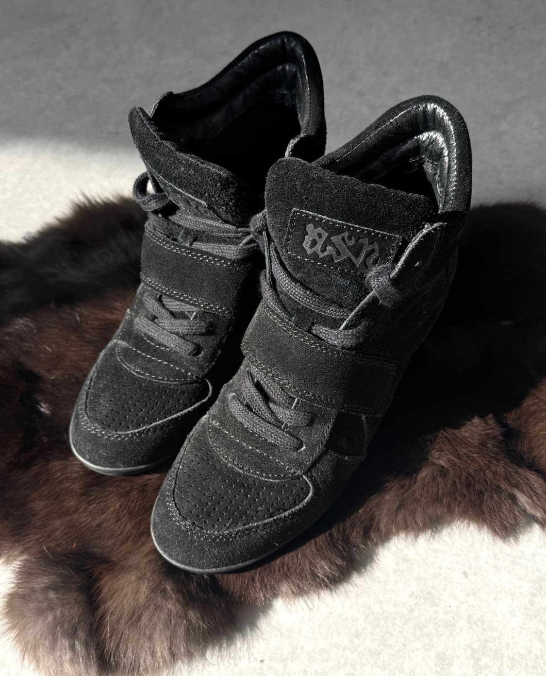 ASH 보위 웨지힐 하이탑 스니커즈 블랙 상품이미지2