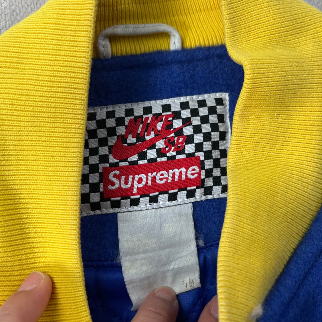 100 나이키 X 슈프림 스타장 슈나장 블루 2007 바시티 자켓 상품이미지5