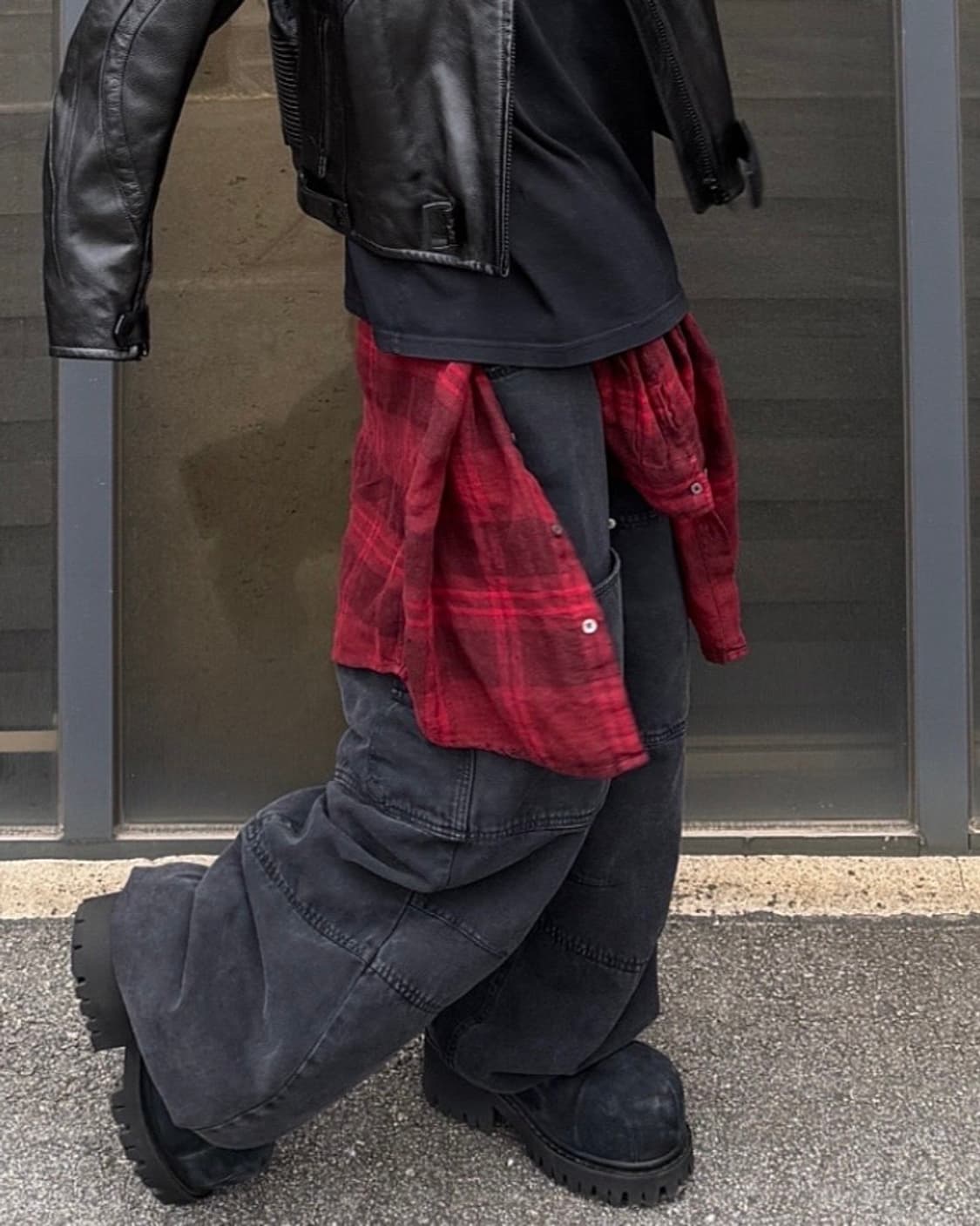 [3]해칭룸 클래식 셔츠 린넨 빅 체크 다크 레드 상품이미지9