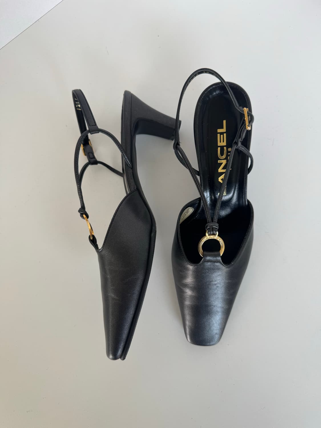 란셀(LANCEL) 골드 링 스트랩 샌들 힐 상품이미지2