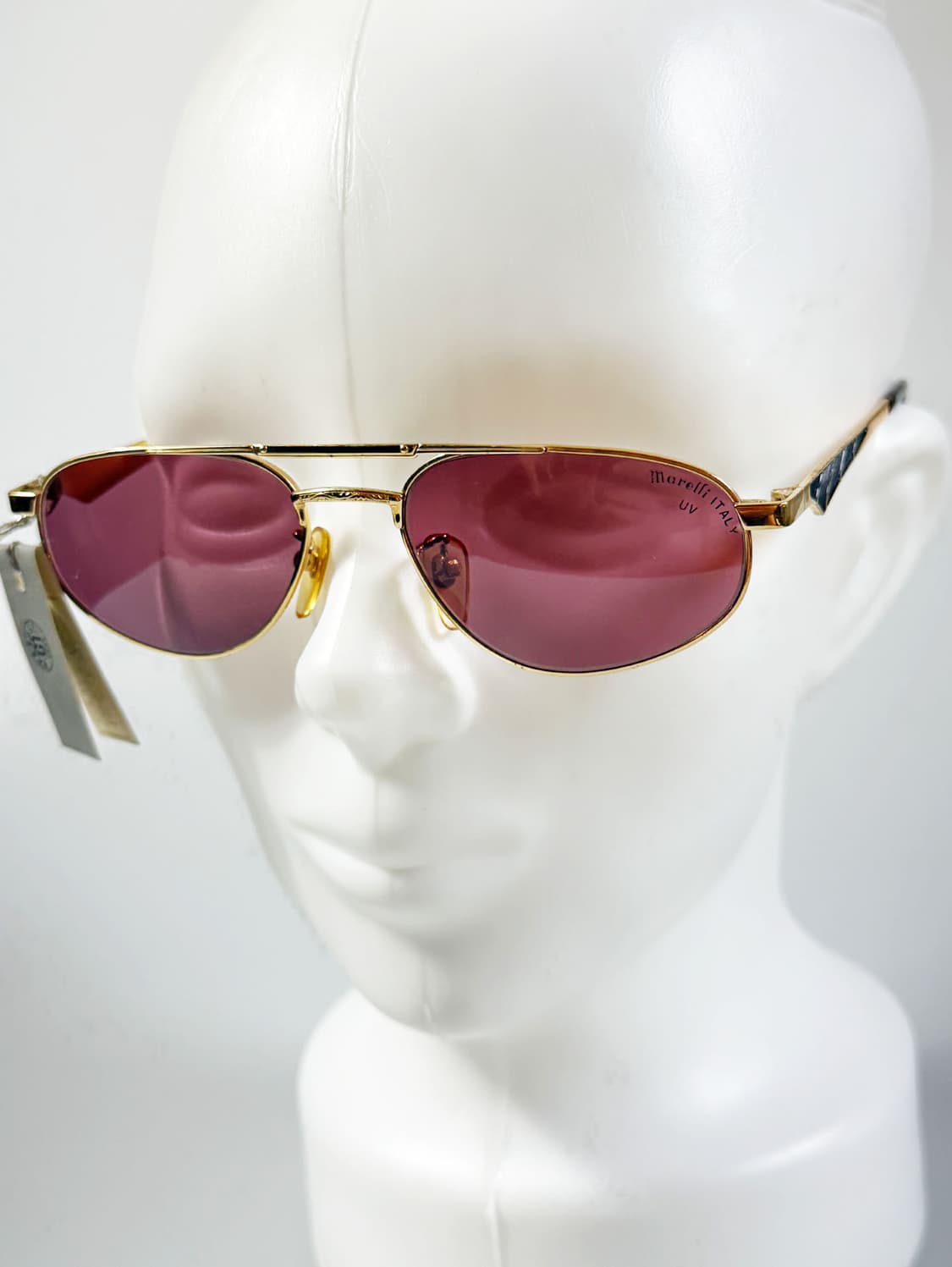 90s MARELLI 골드 슬림 보잉 메탈 프레임 빈티지 선글라스 상품이미지8