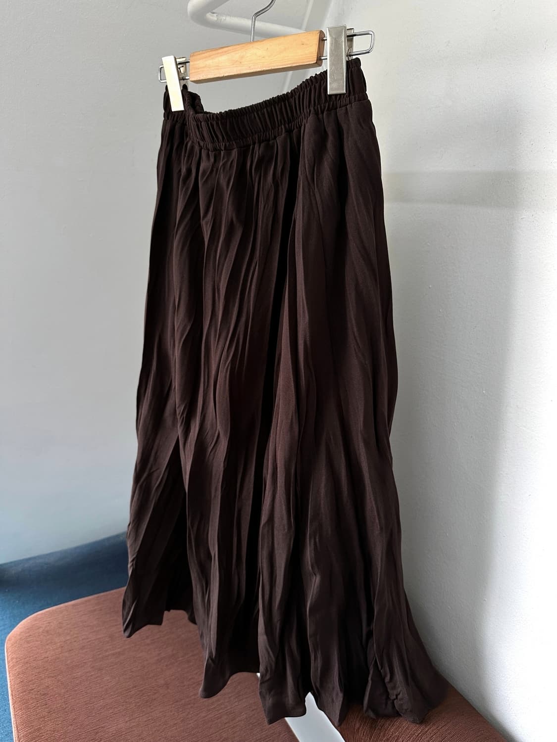 Irregularity pleats design long skirt 상품이미지4