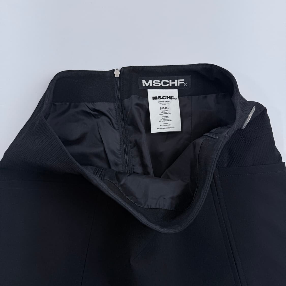 미스치프 지퍼 슬릿 스커트 블랙 상품이미지3