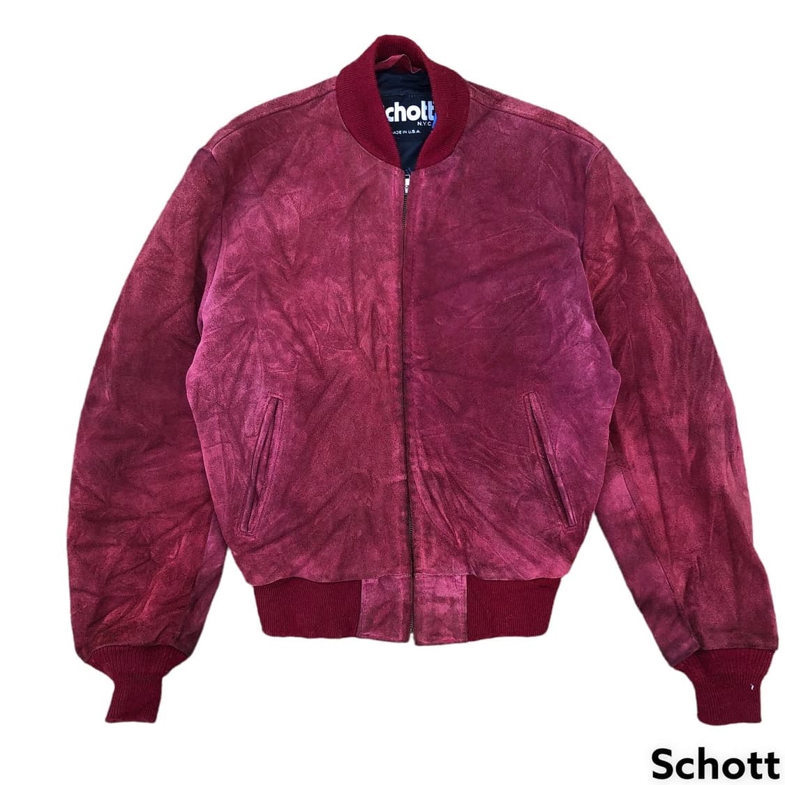 [M] Schott 쇼트 스웨이드 레더 집업 자켓 상품이미지1