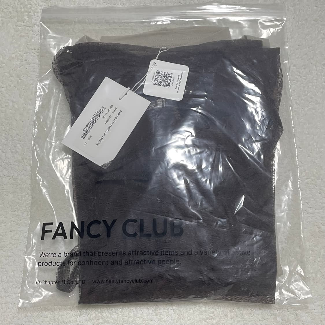 택달린 새상품) 팬시클럽 3-WAY 도트 레이어드 롱슬리브 베이지 상품이미지6