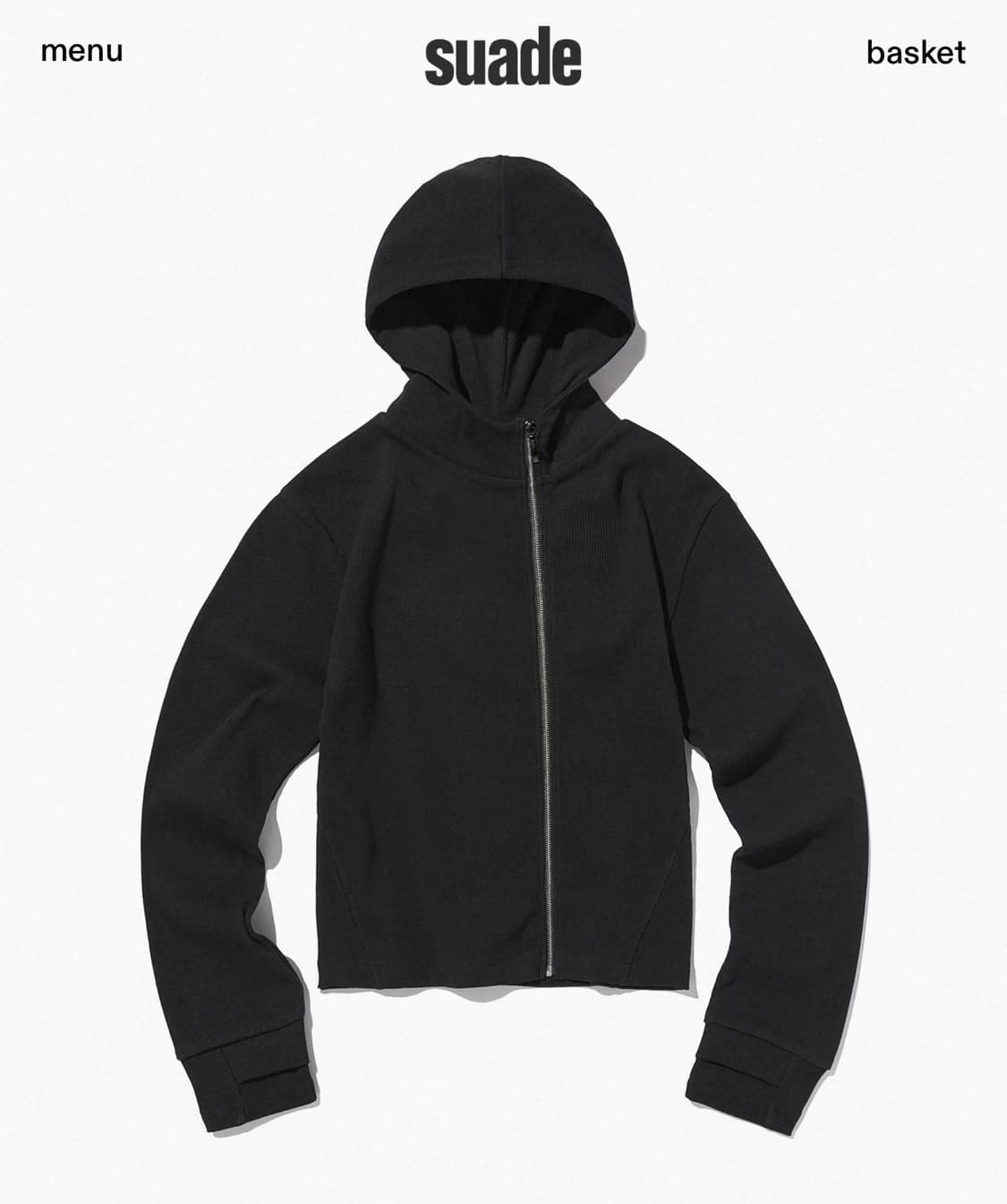 택포) 스웨이드 사이드 지퍼 후드 집업 M 블랙 기명 콜라보 상품이미지2