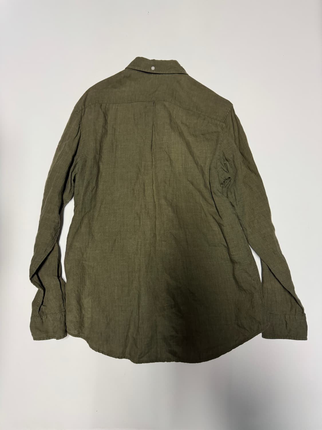 US 폴로 아센 22년도 린넨 긴팔 셔츠 M 카키 상품이미지2