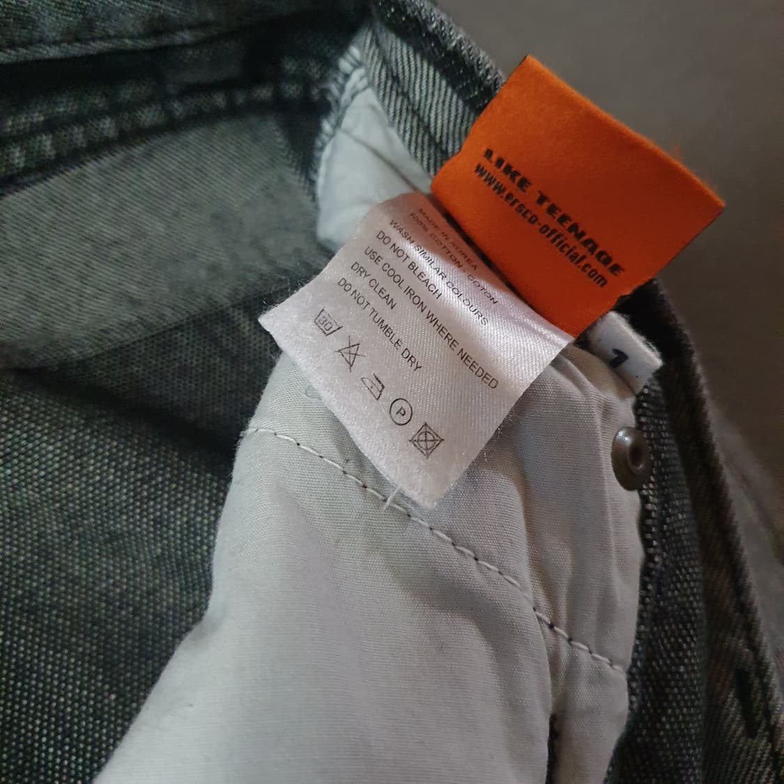 이알에스코 자카드 패치워크 더블니 팬츠 1 블랙 상품이미지5