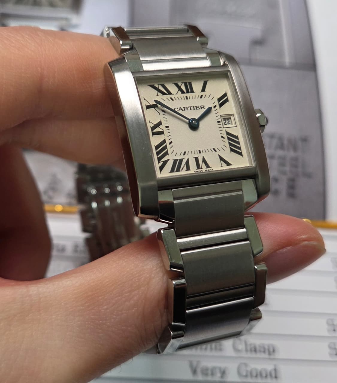 까르띠에 프랑세즈 탱크 2465 올스틸 중형 쿼츠 브레이슬릿 ver. ( 상품이미지5