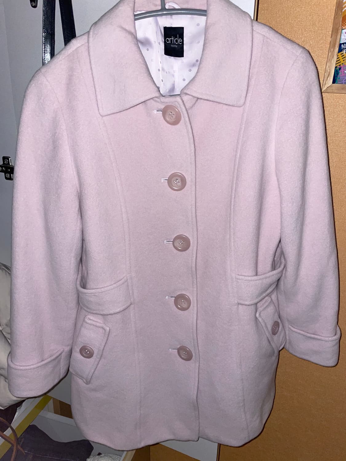 사토미 핑크 미디 코트 상품이미지2