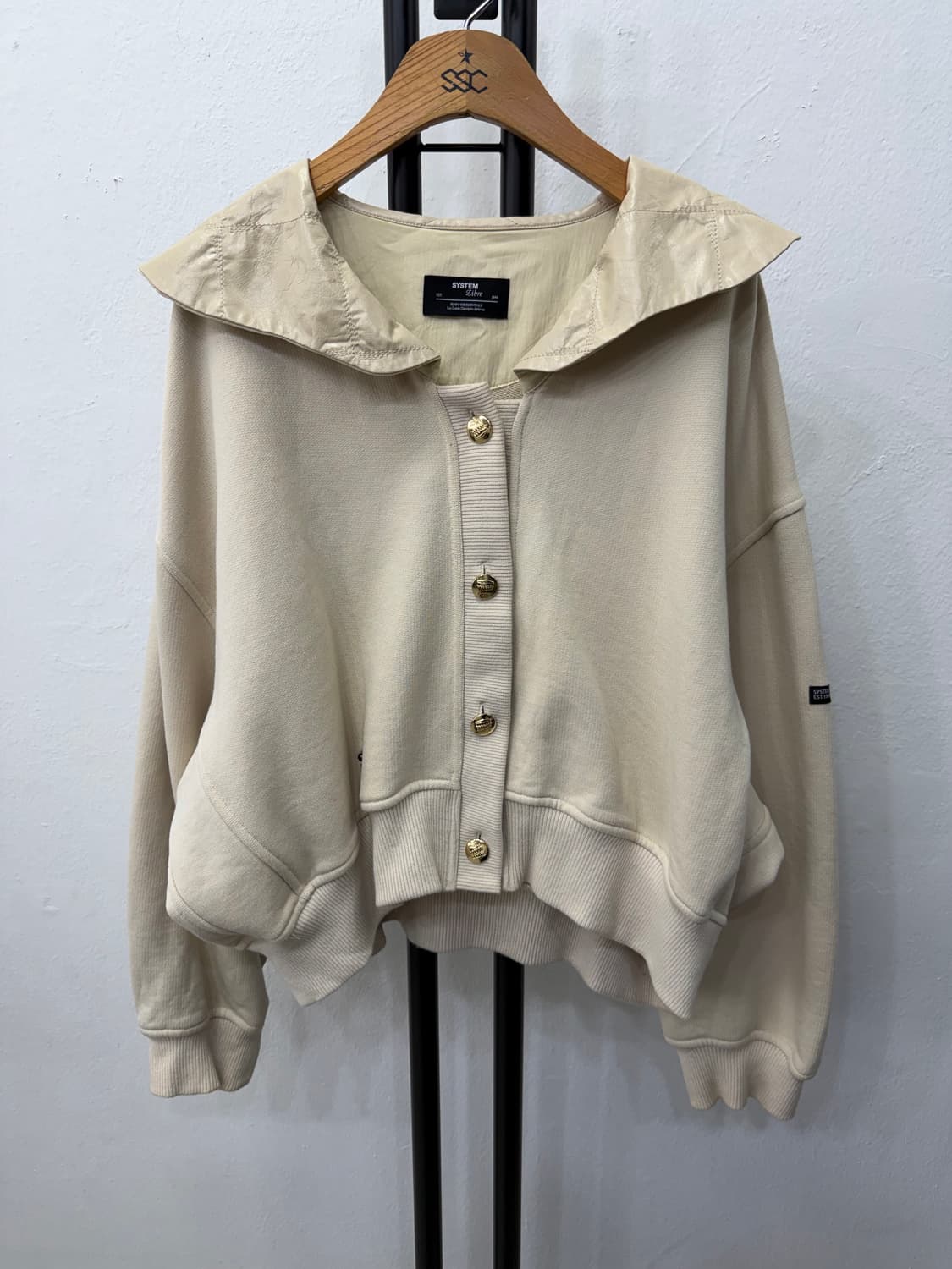 정품) SYSTEM 시스템 한섬 22ss 오버핏 아이보리 가디건 자켓 8 상품이미지1