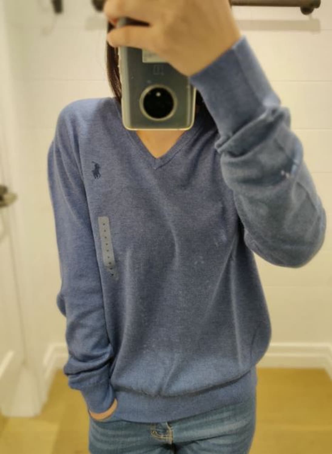 폴로 랄프로렌 피마코튼 브이넥 니트 M 상품이미지1