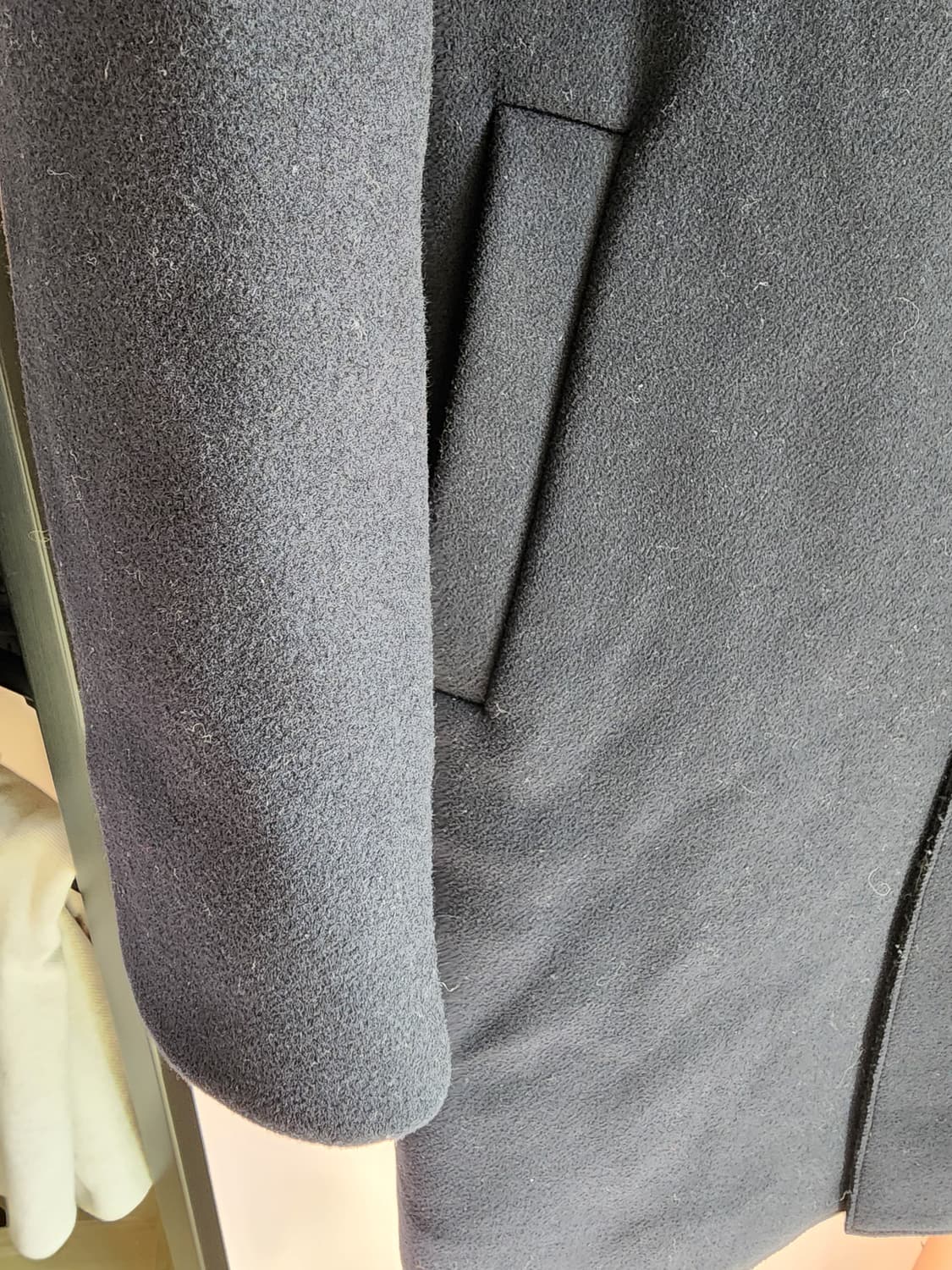 SYSTEM 시스템 옴므 울 캐시미어 코트 팜. 95사이즈 네이비 상품이미지4