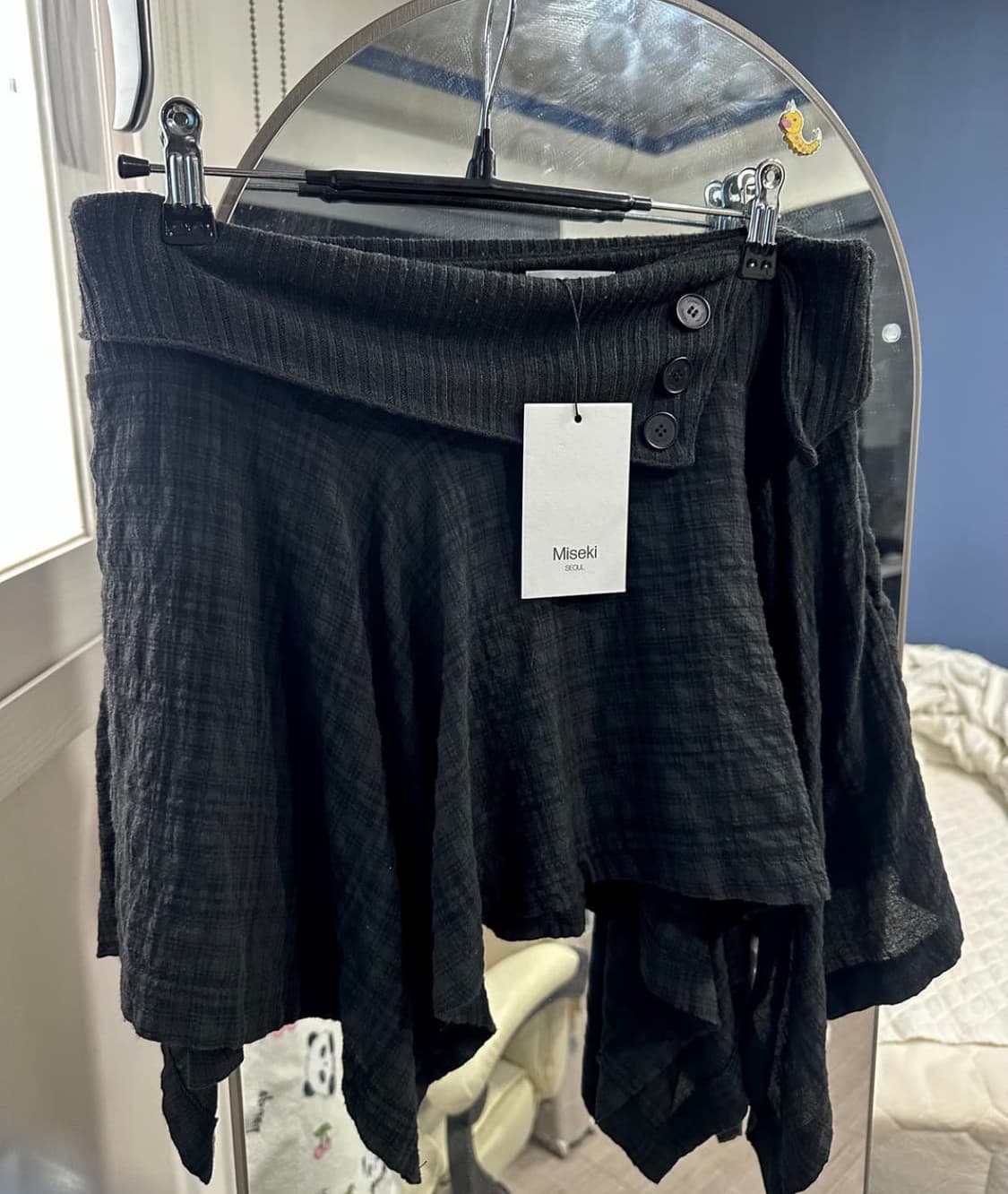 Unbalanced flow mini skirt CHECK 상품이미지6