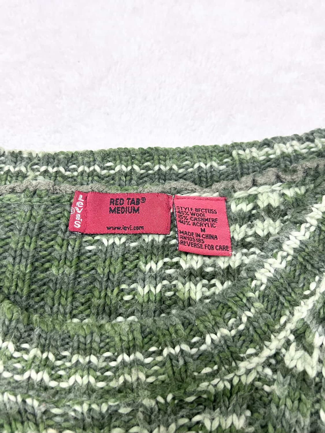 리바이스 캐시혼방 카키 패턴니트 상품이미지6