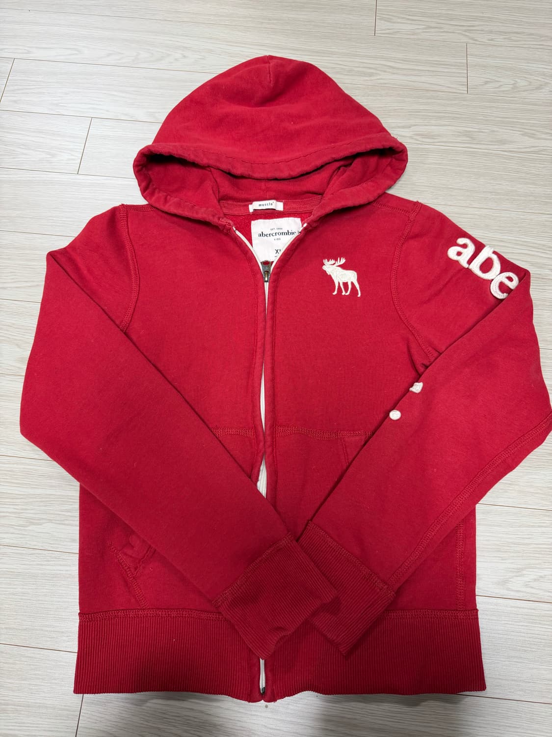 아베크롬비 레드 후드집업 키즈 xl 상품이미지2