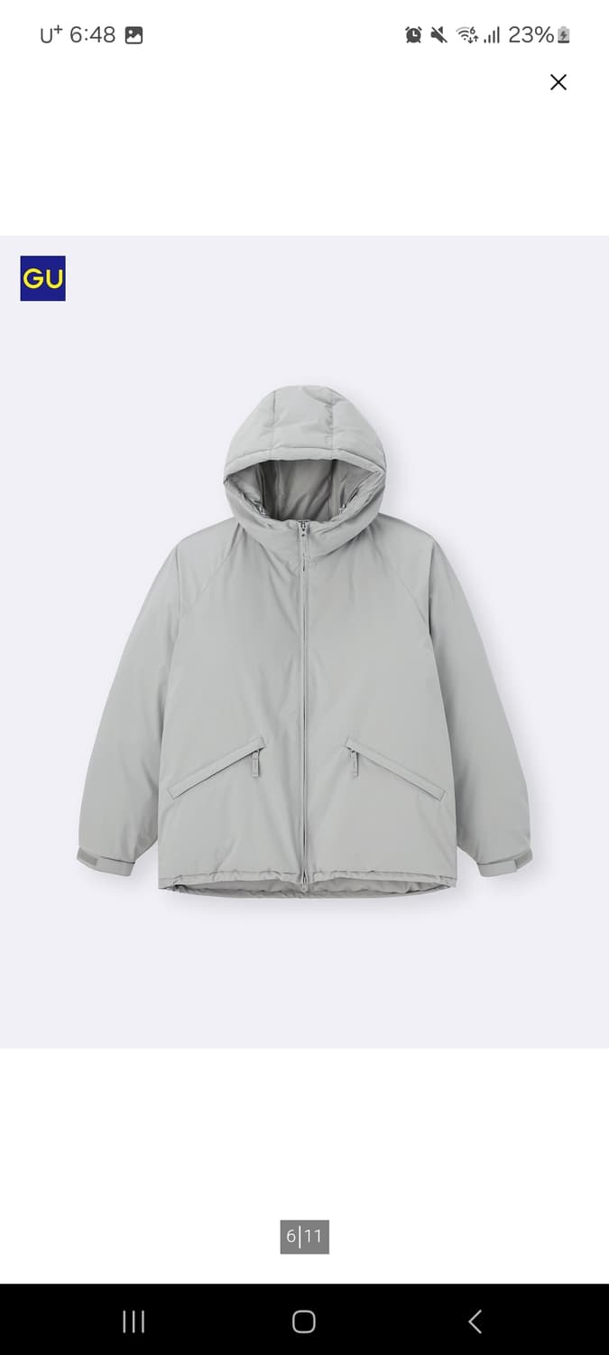 유니클로 GU웜패디드파카 그레이 s / 해외직구제품 상품이미지1