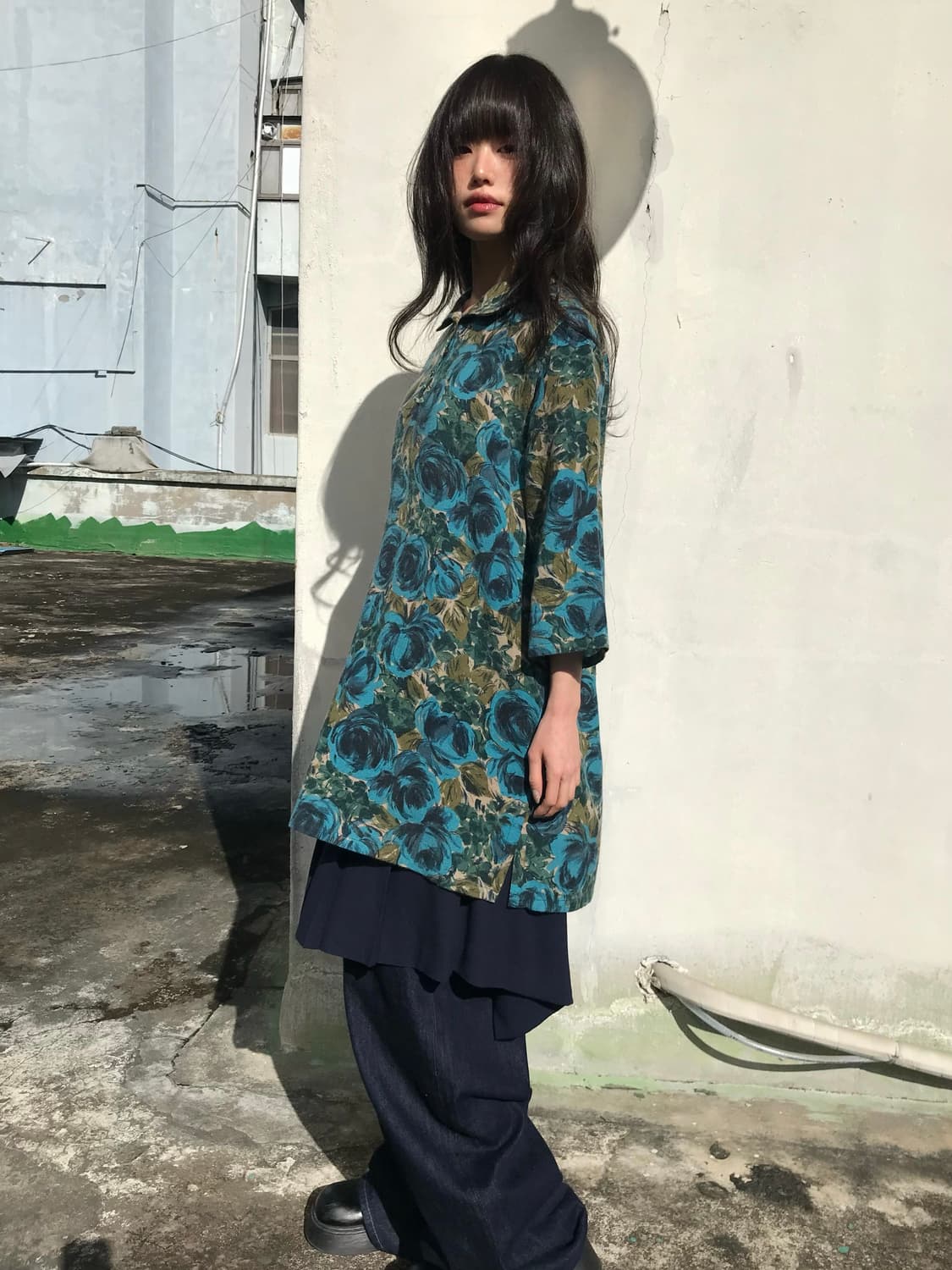 빈티지 블루 로즈 원피스 상품이미지4