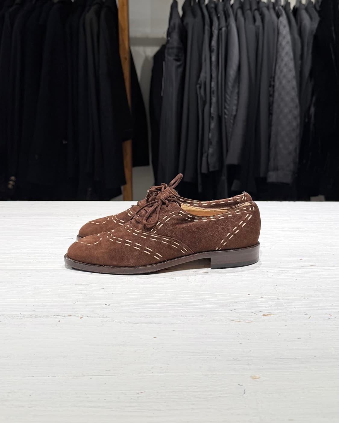 모스키노 브라운 스웨이드 화이트 스티지 하트 더비 슈즈 상품이미지6