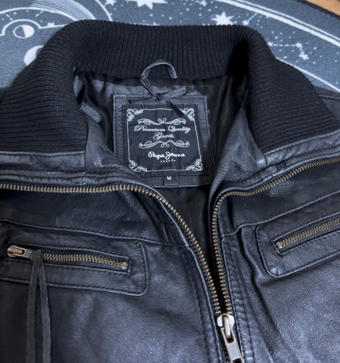 빈티지 하이넥 레더자켓 상품이미지2