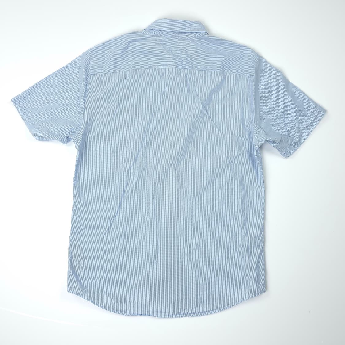 타미 힐피거 레귤러핏 코튼 스트라이프 반팔셔츠 블루 (M) 상품이미지2