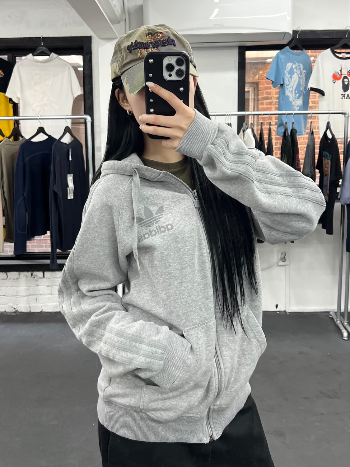 아디다스 파이어버드 그레이 후드집업 상품이미지2
