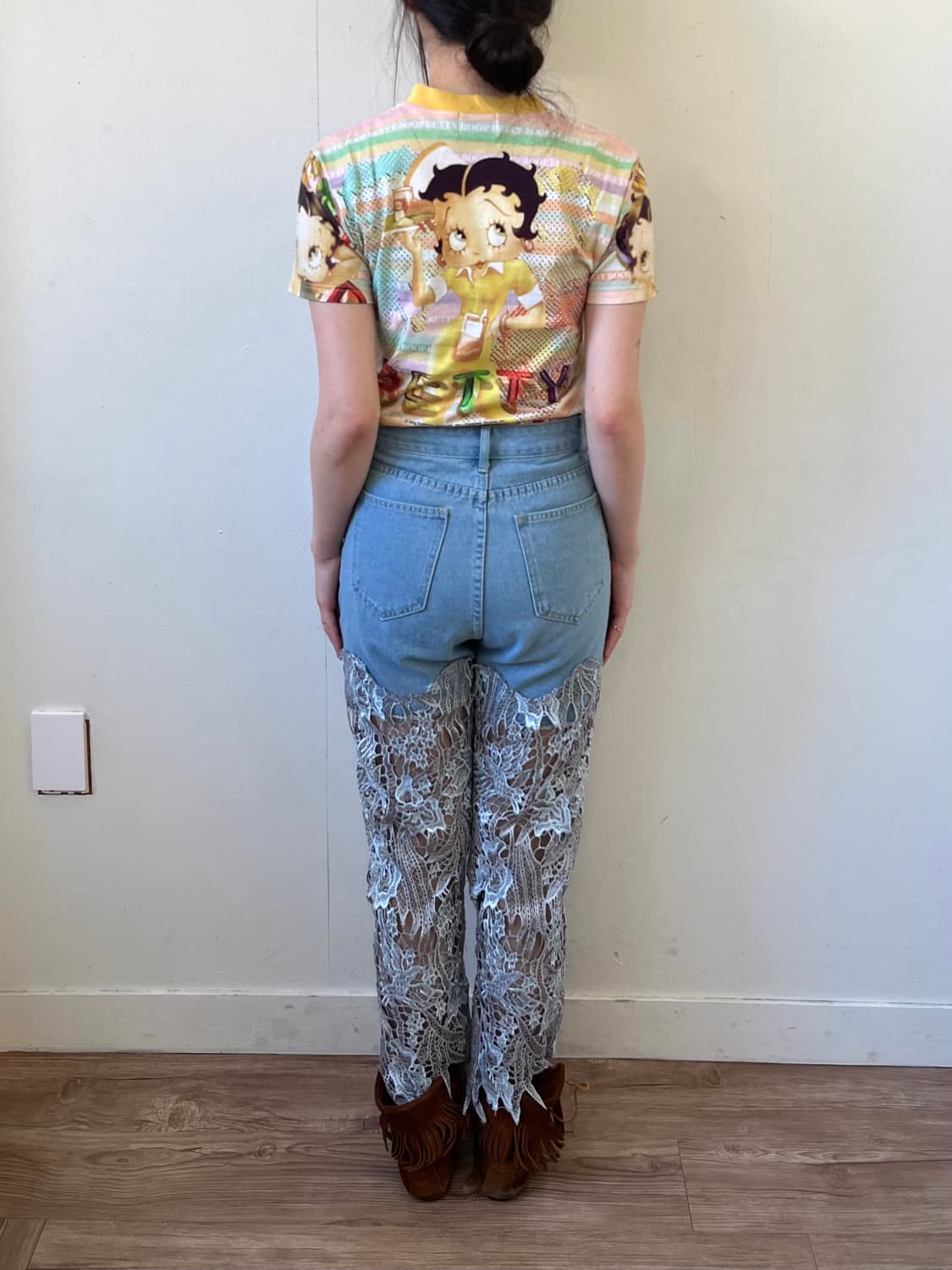 Japan vtg 페이크 버튼 데님 팬츠  상품이미지10