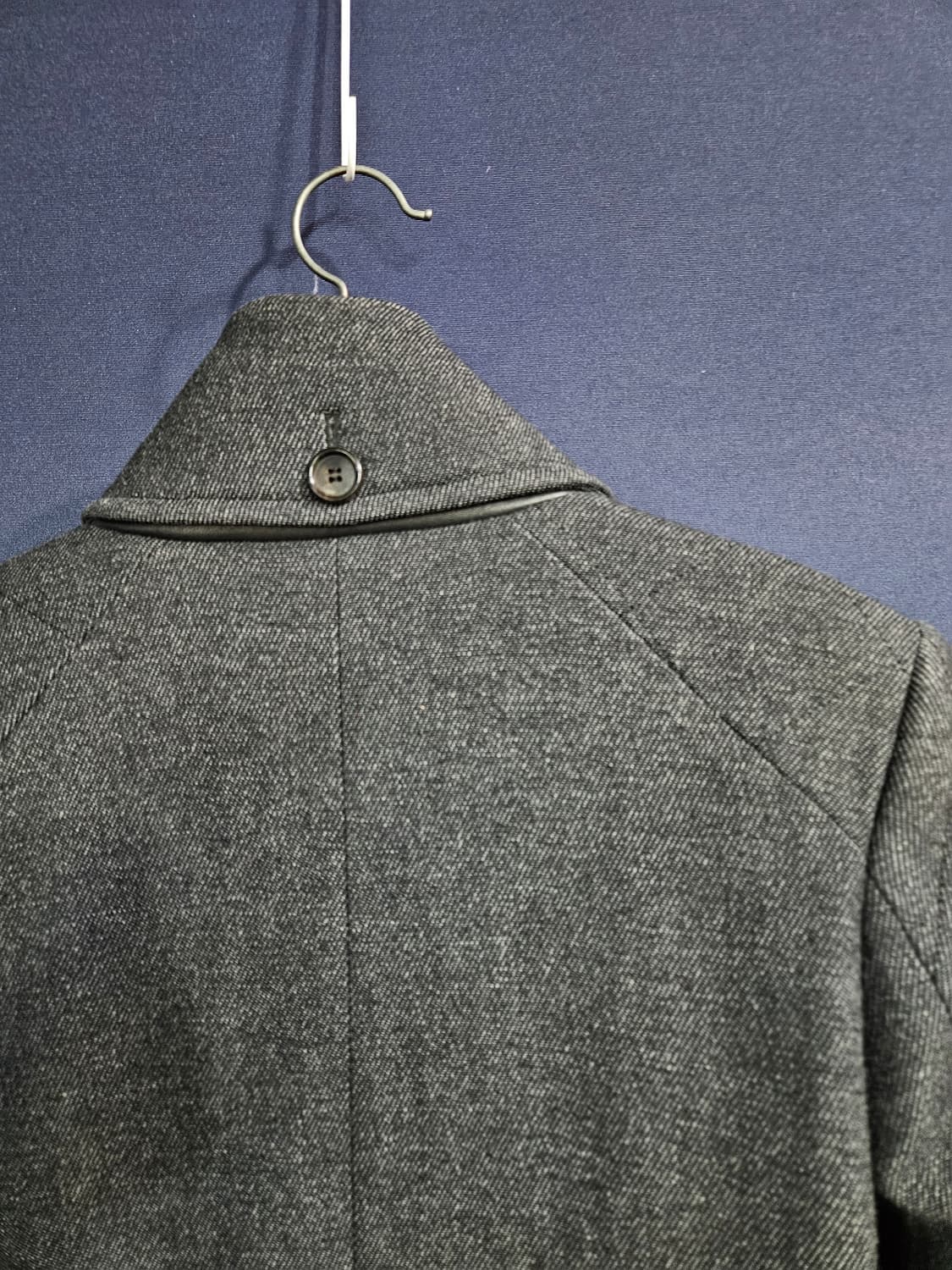 솔리드옴므 우영미 멜란지 그레이 남성 슬림핏 95 더블 하프코트  상품이미지9