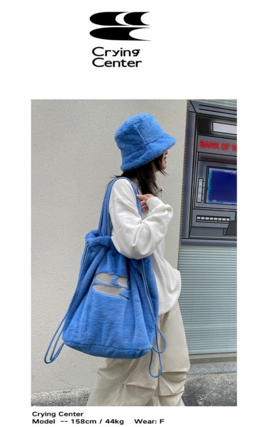 crying center ⋆ 일본 빈티지 y2k 퍼백 💙포인트 가방 상품이미지2