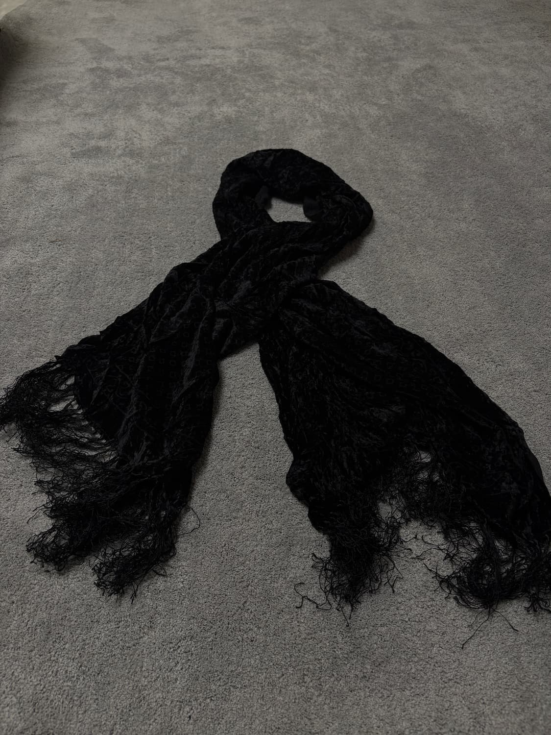 Vintage v-kei punk mood black scarf 상품이미지3
