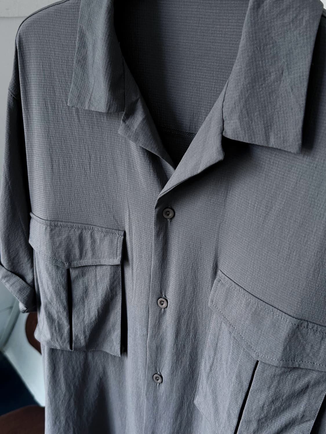 Rayon nylon blend stretched mil shirt 상품이미지2