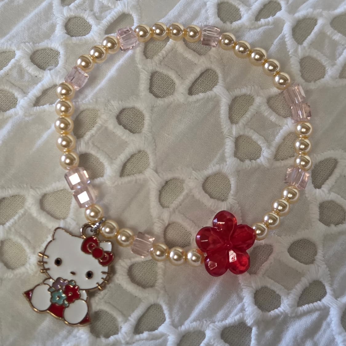 [핸드메이드] 키티 팬던트 비즈팔찌 상품이미지2