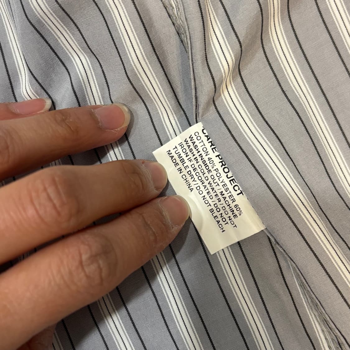 플리즈프로젝트) Button Stripe Shirt Gray F 상품이미지9